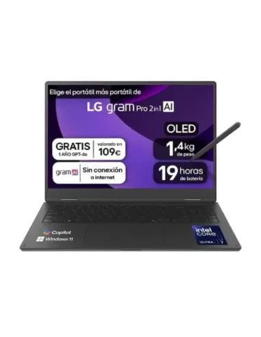 Portatil lg gram pro 16t90tp - k u7 - 255h -  32gb -  ssd 1tb -  16 pulgadas -  w11h