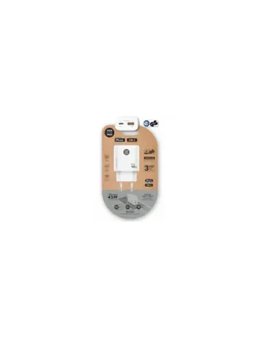 Cargador de Pared GaN Tech One Tech TEC2245/ 1xUSB Tipo-C/ 1xUSB/ 45W
