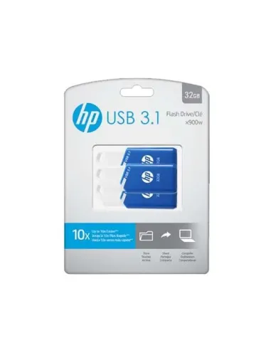 Pack de 3 memorias usb 3.1 hp x755w  32gb