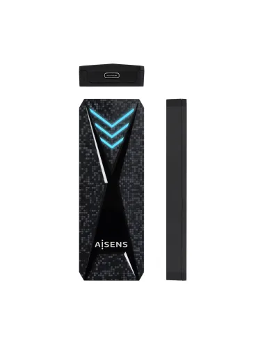 AISENS Caja Externa M.2 (NGFF) RGB Gaming ASM2-RGB013B NVMe a USB3.2 Gen2, Negra