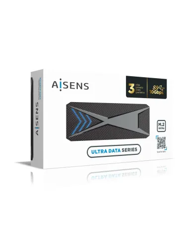 AISENS Caja Externa M.2 (NGFF) RGB Gaming ASM2-RGB013B NVMe a USB3.2 Gen2, Negra
