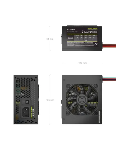 AISENS Fuente Alimentacion SFX 500W OEM, Negra