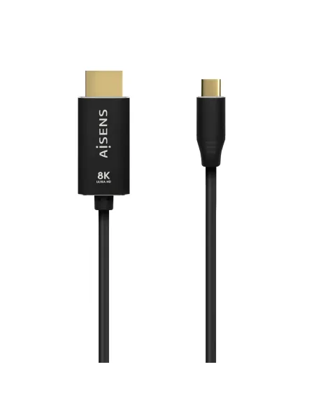 AISENS Cable Conversor Aluminio USB-C A HDMI 2.1 8k@60Hz, USB-C M-HDMI M, Negro, 1.0m