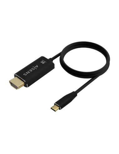AISENS Cable Conversor Aluminio USB-C A HDMI 2.1 8k@60Hz, USB-C M-HDMI M, Negro, 1.0m