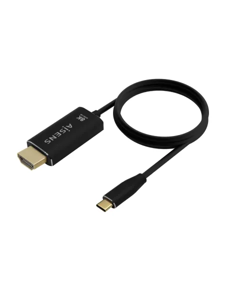 AISENS Cable Conversor Aluminio USB-C A HDMI 2.1 8k@60Hz, USB-C M-HDMI M, Negro, 1.0m