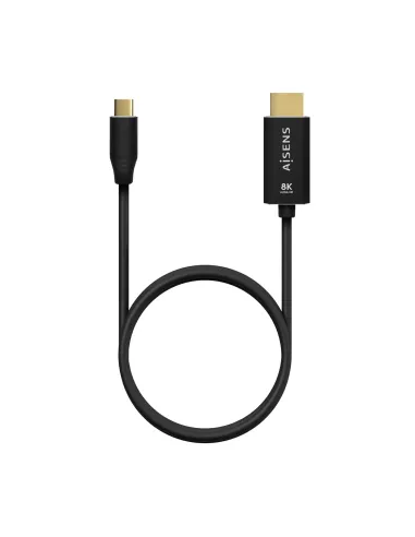 AISENS Cable Conversor Aluminio USB-C A HDMI 2.1 8k@60Hz, USB-C M-HDMI M, Negro, 1.0m