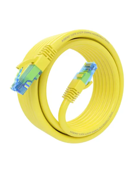 AISENS Cable De Red Latiguillo RJ45 Cat.6 UTP AWG26 CCA, Amarillo, 4.0 m