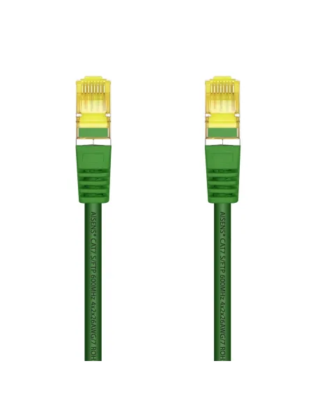 AISENS Cable De Red Latiguillo RJ45 LSZH Cat.7 600 MHz S FTP PIMF AWG26, Verde, 2.0 m