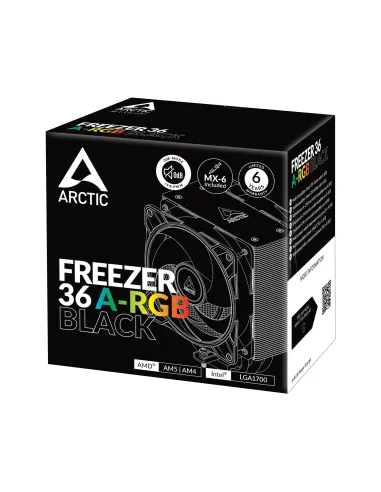 ARCTIC Freezer 36 A-RGB Procesador Refrigerador de aire 12 cm Negro 1 pieza(s)