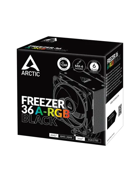 ARCTIC Freezer 36 A-RGB Procesador Refrigerador de aire 12 cm Negro 1 pieza(s)