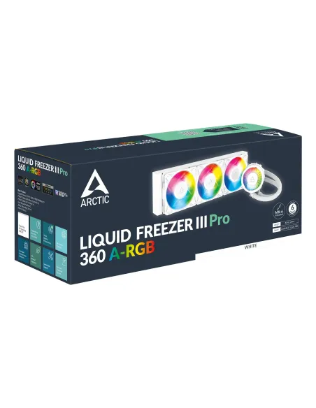 ARCTIC Liquid Freezer III Pro 360 A-RGB (White) Procesador Sistema de refrigeración líquida todo en uno 12 cm Blanco 1 pieza(s)