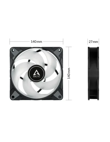 ARCTIC P14 PWM PST A-RGB 0dB Carcasa del ordenador Ventilador 14 cm Negro 1 pieza(s)
