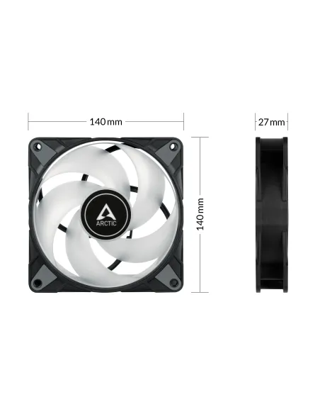 ARCTIC P14 PWM PST A-RGB 0dB Carcasa del ordenador Ventilador 14 cm Negro 1 pieza(s)