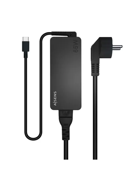 AISENS Cargador 65W PD3.0 1XUSB-C 1.8M, Negro