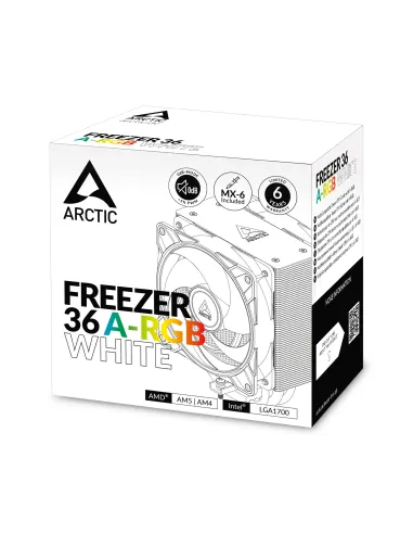 ARCTIC Freezer 36 A-RGB Procesador Refrigerador de aire 12 cm Blanco 1 pieza(s)