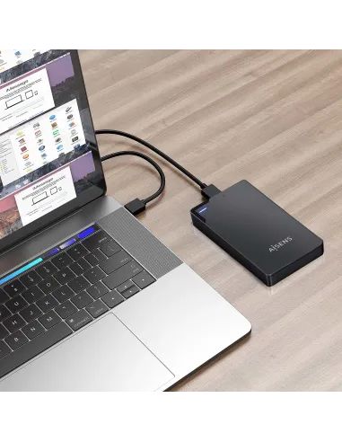 AISENS Caja Externa 2,5″ 9.5mm SATA a USB 3.0 USB3.1 Gen1, Negra