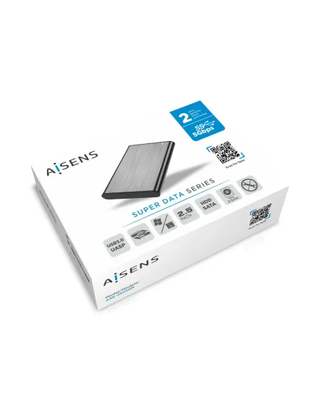 AISENS Caja Externa 2.5" ASE-2525GR 9.5mm SATA A USB 3.0   USB 3.1 Gen1, Gris