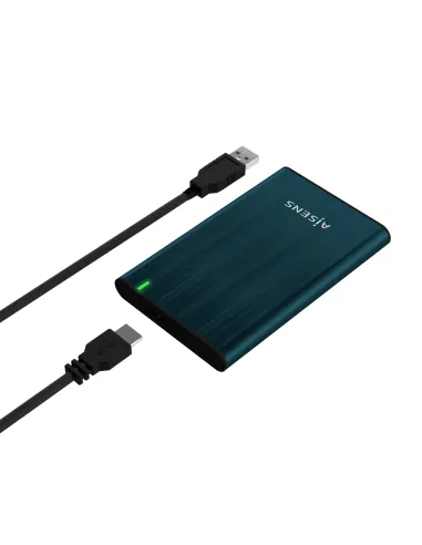 AISENS Caja Externa 2.5" ASE-2525PB 9.5 mm SATA A USB 3.0 USB 3.1 Gen1, Azul Pacifico