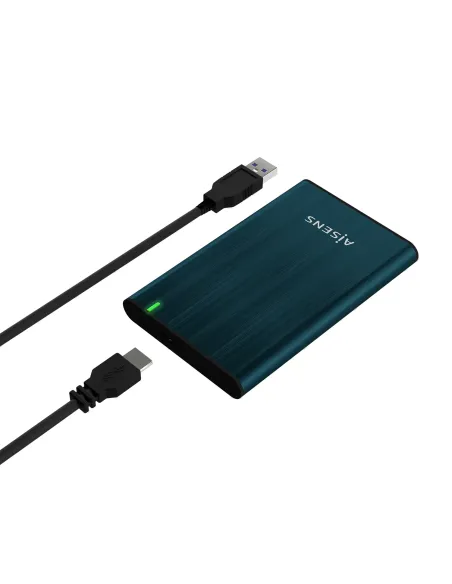 AISENS Caja Externa 2.5" ASE-2525PB 9.5 mm SATA A USB 3.0 USB 3.1 Gen1, Azul Pacifico