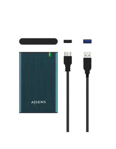 AISENS Caja Externa 2.5" ASE-2525PB 9.5 mm SATA A USB 3.0 USB 3.1 Gen1, Azul Pacifico