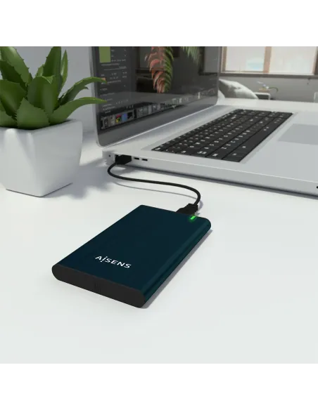 AISENS Caja Externa 2.5" ASE-2525PB 9.5 mm SATA A USB 3.0 USB 3.1 Gen1, Azul Pacifico
