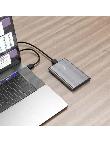 AISENS Caja Externa 2,5″ 9.5mm SATA a USB 3.0 USB3.1 Gen1, Gris