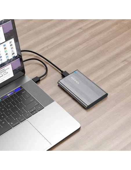 AISENS Caja Externa 2,5″ 9.5mm SATA a USB 3.0 USB3.1 Gen1, Gris