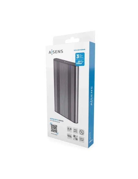 AISENS Caja Externa 2,5″ 9.5mm SATA a USB 3.0 USB3.1 Gen1, Gris