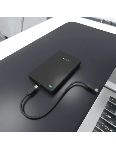 AISENS Caja Externa 2.5″ 9.5mm SATA a USB-C USB3.1 Gen1, Negra