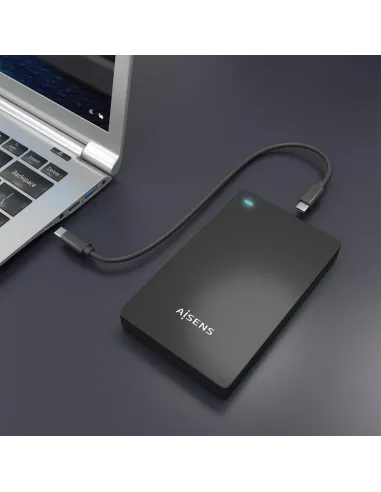 AISENS Caja Externa 2.5″ 9.5mm SATA a USB-C USB3.1 Gen1, Negra