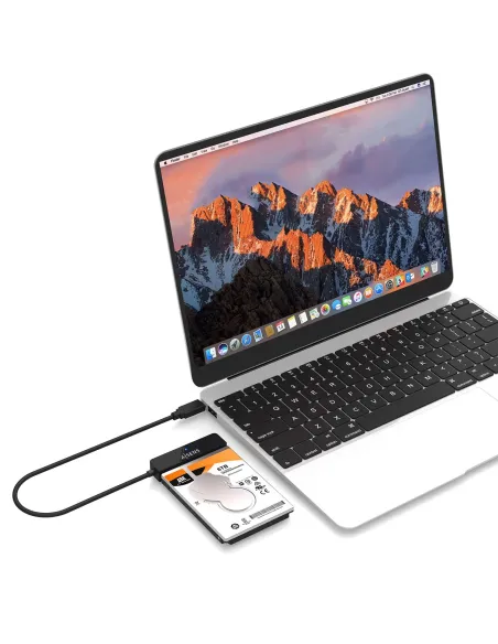 AISENS Adaptador SATA a USB-C USB3.0 USB3.1 Gen1 para Discos Duros 2.5″, Negro