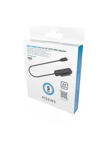 AISENS Adaptador SATA a USB-C USB3.0 USB3.1 Gen1 para Discos Duros 2.5″, Negro