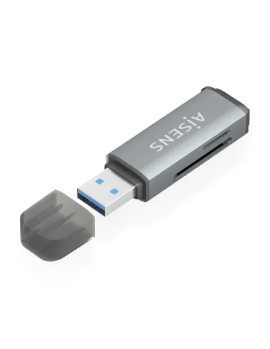 AISENS Lector De Tarjetas SD, Micro SD, MMC, Rs-MMC, MMC Micro, USB-A, Gris