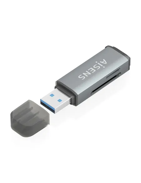 AISENS Lector De Tarjetas SD, Micro SD, MMC, Rs-MMC, MMC Micro, USB-A, Gris