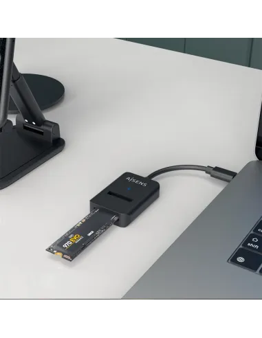 AISENS USB-C Dock M.2 (NGFF) ASUC-M2D011-BK SATA NVMe A USB3.1 Gen2, Negra