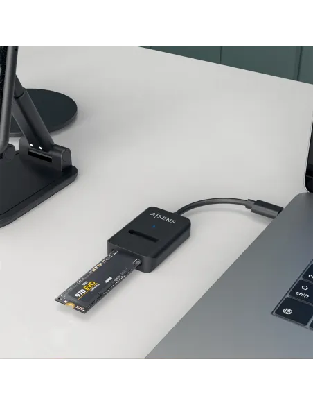 AISENS USB-C Dock M.2 (NGFF) ASUC-M2D011-BK SATA NVMe A USB3.1 Gen2, Negra
