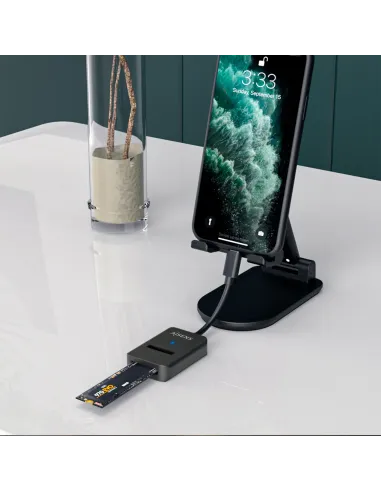 AISENS USB-C Dock M.2 (NGFF) ASUC-M2D011-BK SATA NVMe A USB3.1 Gen2, Negra