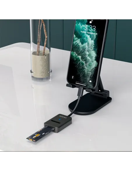 AISENS USB-C Dock M.2 (NGFF) ASUC-M2D011-BK SATA NVMe A USB3.1 Gen2, Negra