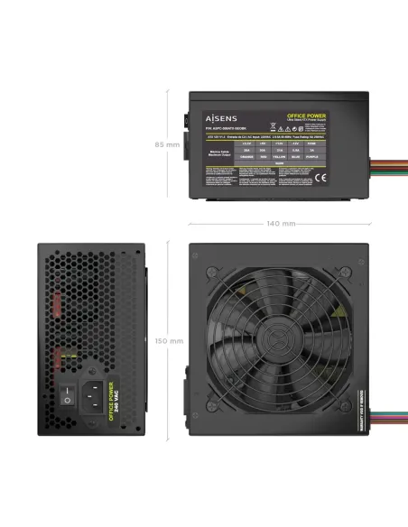 AISENS Fuente Alimentacion ATX 500W OEM, Negra