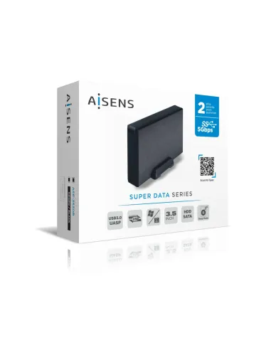AISENS Caja externa 3,5" ASE-3530B SATA a USB 3.0 USB 3.1 Gen1, Negra