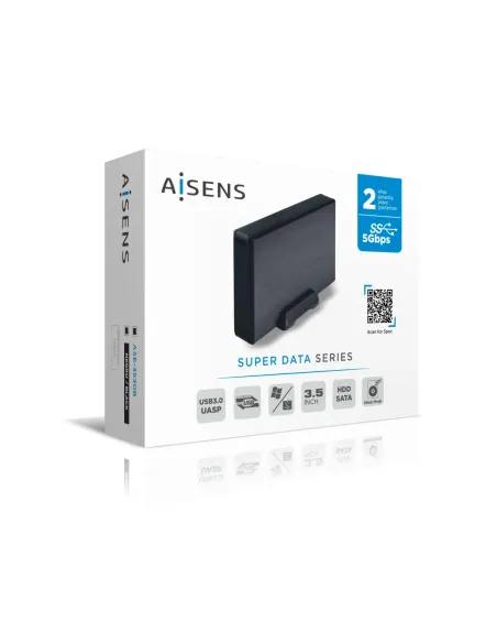 AISENS Caja externa 3,5" ASE-3530B SATA a USB 3.0 USB 3.1 Gen1, Negra