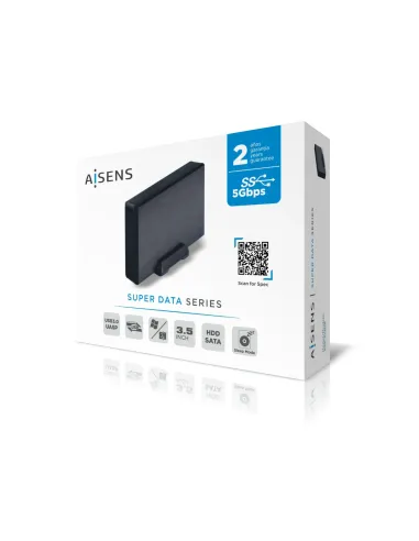 AISENS Caja externa 3,5" ASE-3530B SATA a USB 3.0 USB 3.1 Gen1, Negra