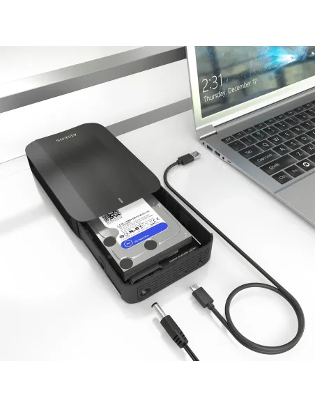 AISENS Caja Externa, 3,5" SATA a USB-C USB3.1 GEN1, Negro