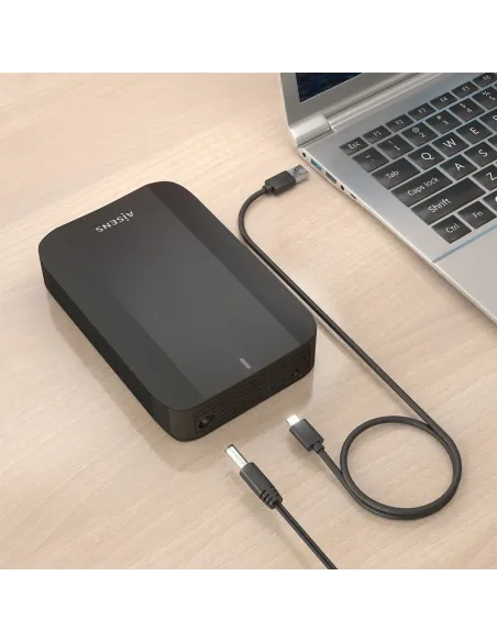 AISENS Caja Externa, 3,5" SATA a USB-C USB3.1 GEN1, Negro