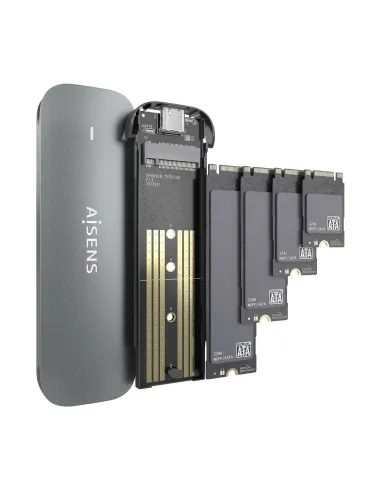 AISENS Caja Externa M.2 (NGFF) ASM2-006GRY SATA a USB3.1 Gen1, Gris