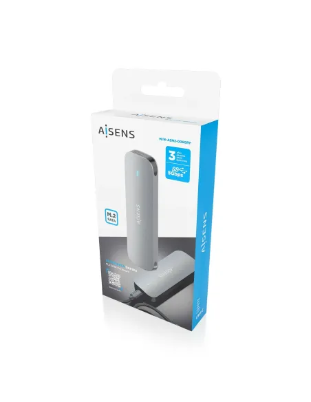 AISENS Caja Externa M.2 (NGFF) ASM2-006GRY SATA a USB3.1 Gen1, Gris