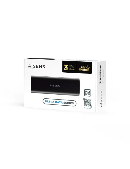 AISENS Caja Externa M.2 (NGFF) ASM2-014B SATA NVMe A USB3.1 Gen2, Negro