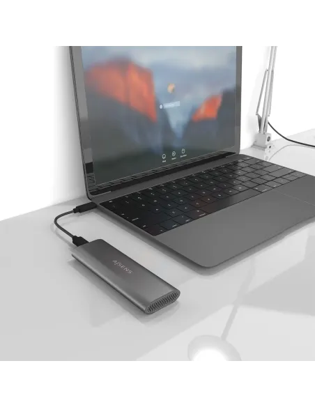 AISENS ASM2-015GR caja para disco duro externo Caja externa para unidad de estado sólido (SSD) Gris M.2