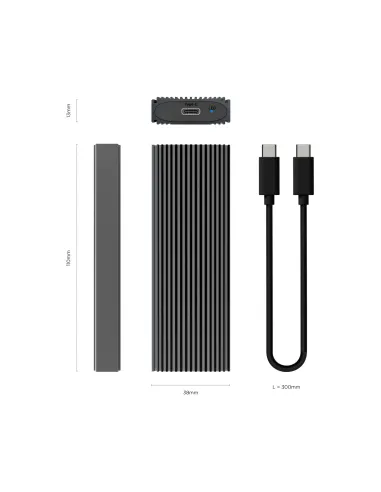 AISENS Caja Externa M.2 (NGFF) ASM2-023GR NVMe A USB3.2 Gen2, Gris