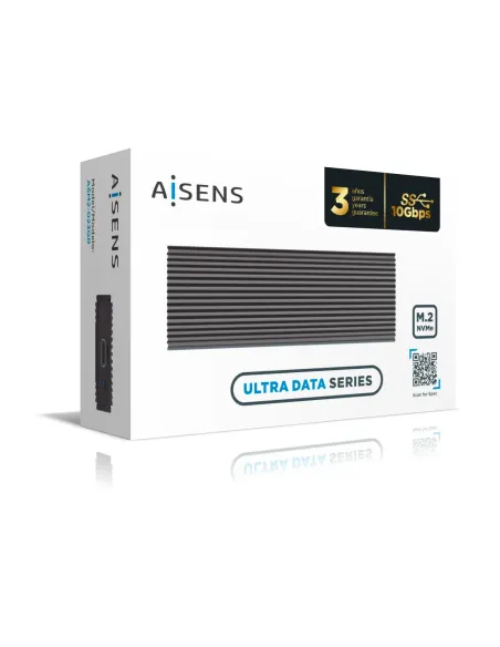 AISENS Caja Externa M.2 (NGFF) ASM2-023GR NVMe A USB3.2 Gen2, Gris